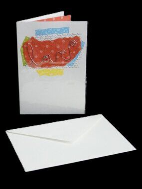 Hallmark Vintage Greeting Card Impromptu Metal Embellished Love Blank Note Card